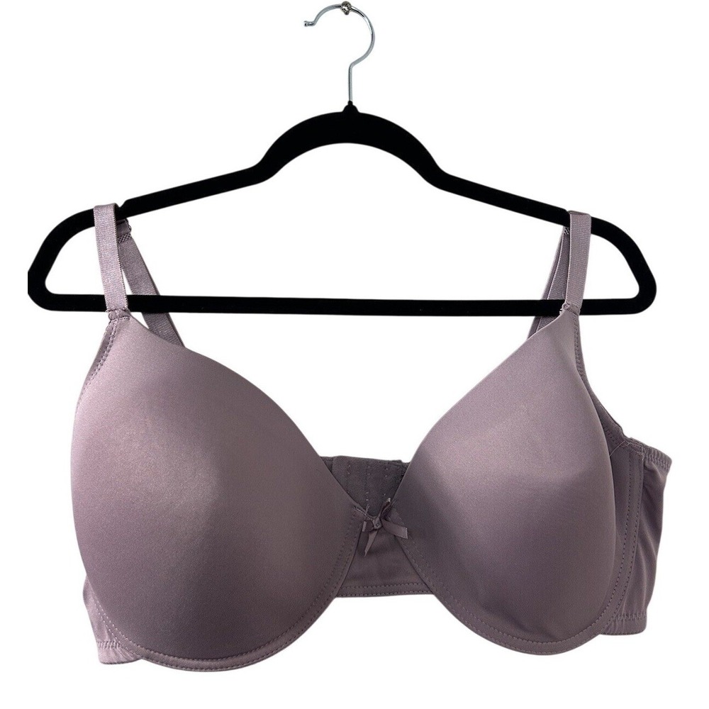 Just Be Solid Polyester Underwire Bra 44D Mauve Full Coverage Minimalist Basics